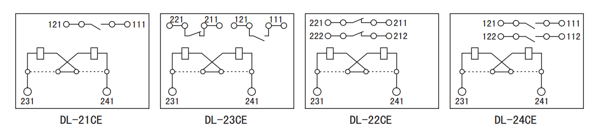 DL-23CE系列电流继电器内部接线及外引接线图