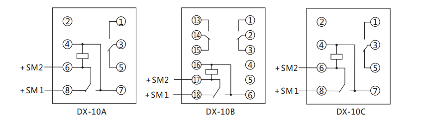 DX-10C闪光继电器内部接线及外引接线图