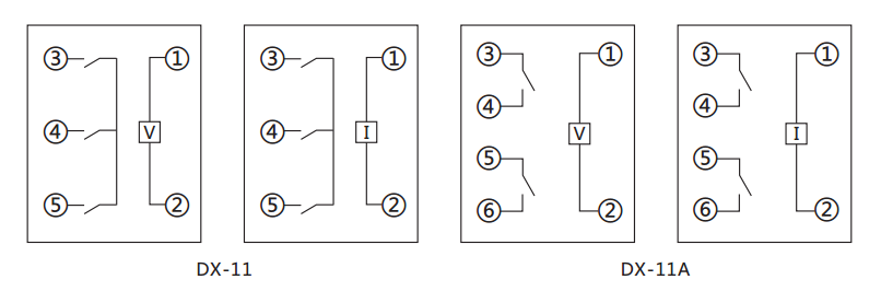 DX-11信号继电器内部接线图片