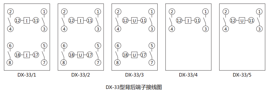 DX-33/4信号继电器背后端子接线图及外引接线图