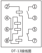 DT-13/254同步检查继电器接线图