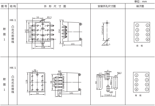 DT-13/200同步检查继电器尺寸图