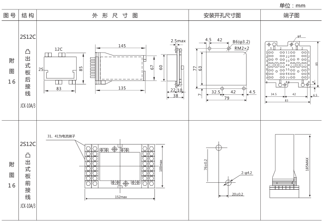 DZS-655中间继电器外形及安装尺寸图片