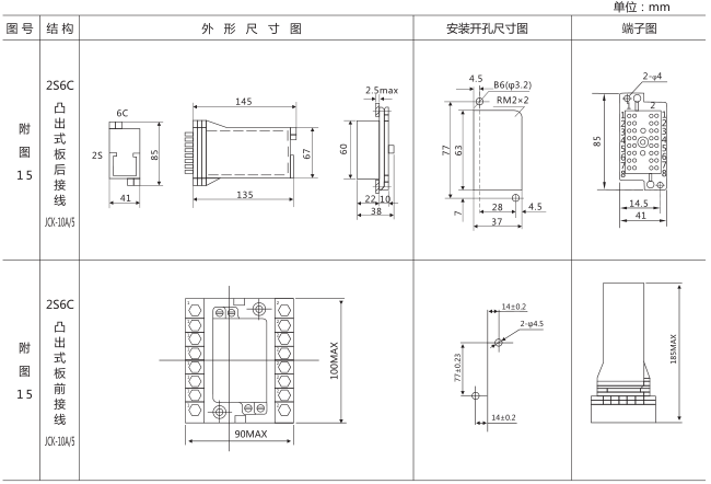 DZZ-17组合中间继电器外形及安装尺寸图片