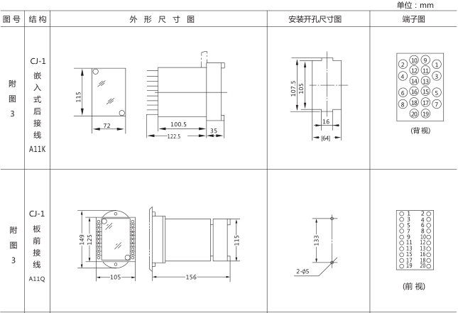 JSS-24时间继电器外形尺寸及安装开孔尺寸图片一