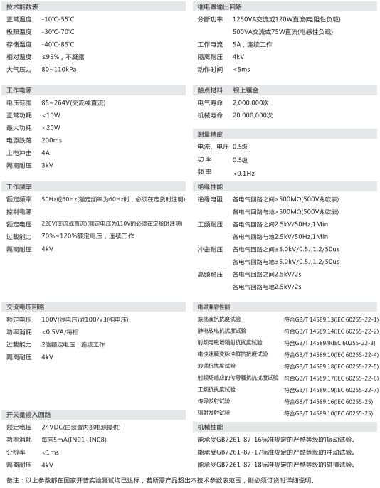 微机消谐保护装置参数