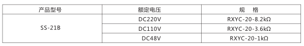 SS-21B型时间继电器外附电阻规格图片