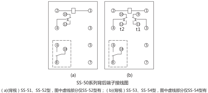 SS-52时间继电器内部接线图及外引接线图片