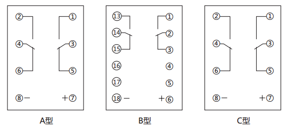 JCDY-2/A直流电压继电器内部接线及外引接线图